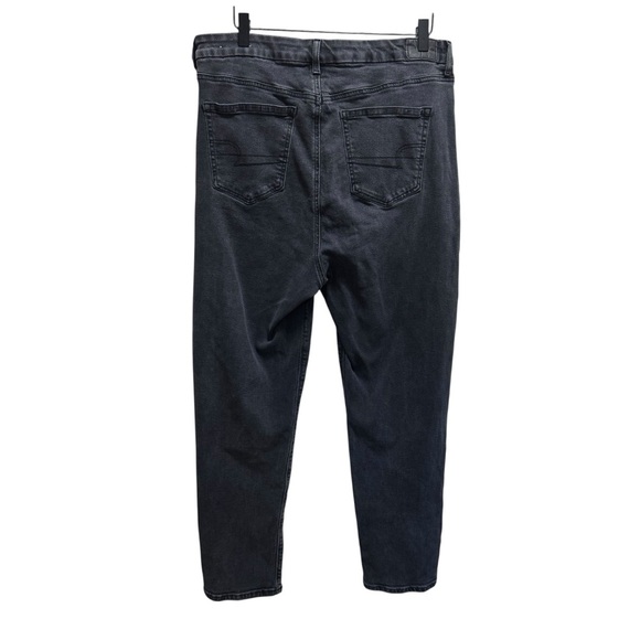 American Eagle Stretch Curvy Hi Rise Charcoal Black Mom Jean Size 14 - Picture 3 of 14